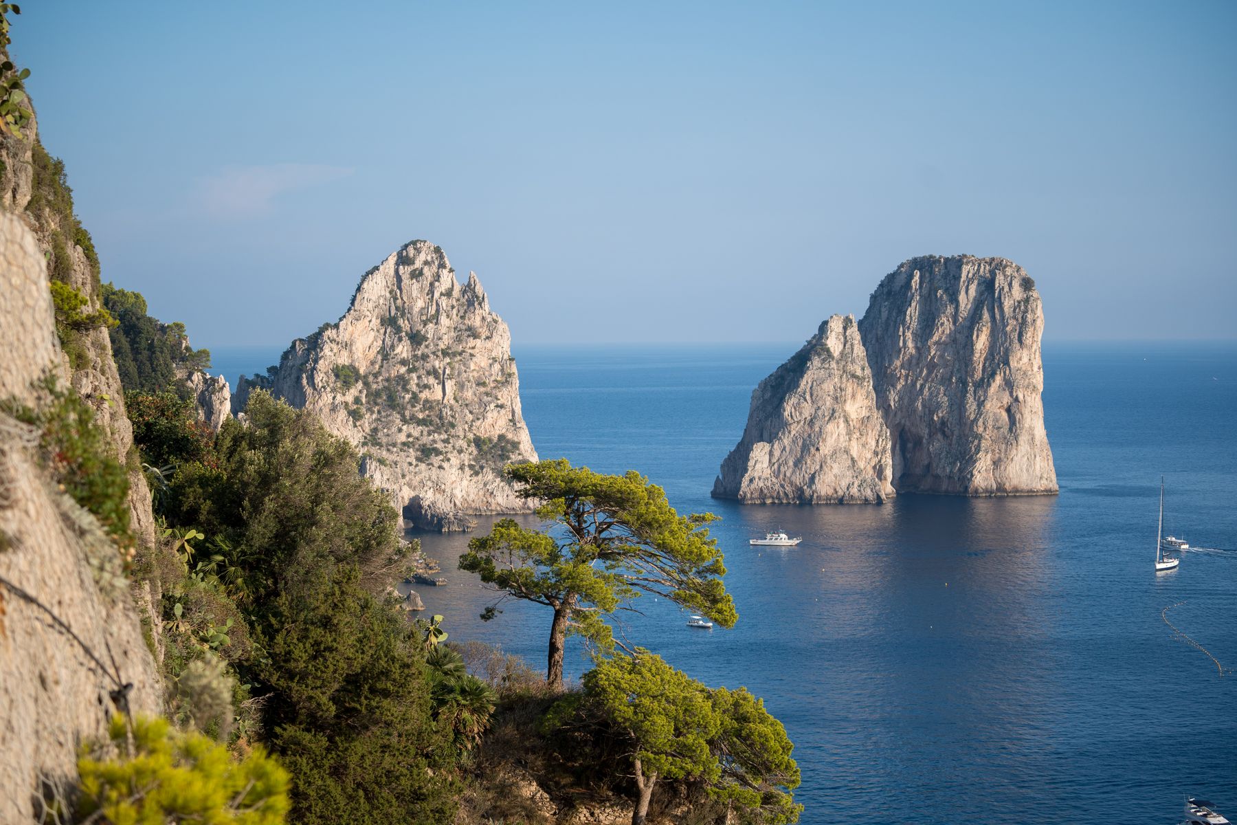 Les faraglioni de Capri émergeant de la mer (photo : Pexels).